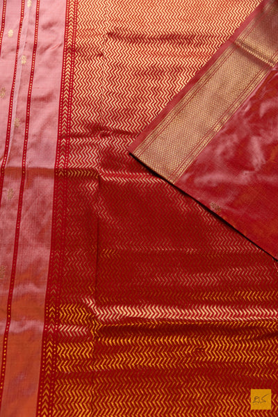 Narmada- Pink Maheshwari Pure Silk Handwoven Saree