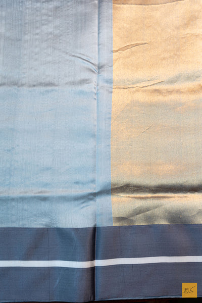 Keerthi- Grey Chanderi Pure Silk Handwoven Saree