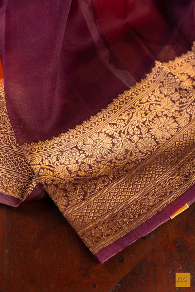 Pink Banarasi Organza Handwoven Saree
