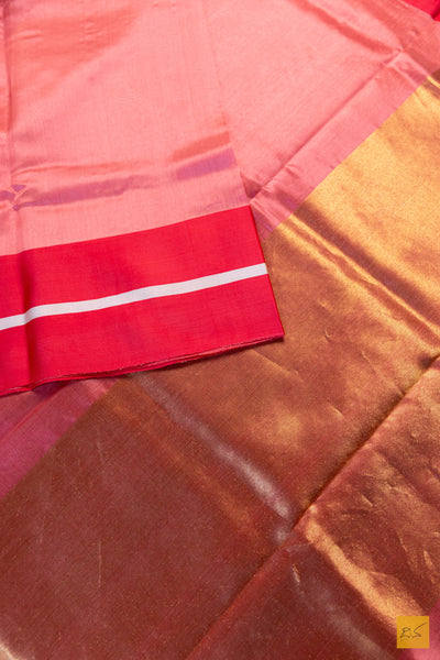 Kripa- Pink Chanderi Pure Silk Handwoven Saree
