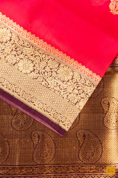 Pink Banarasi Organza Handwoven Saree