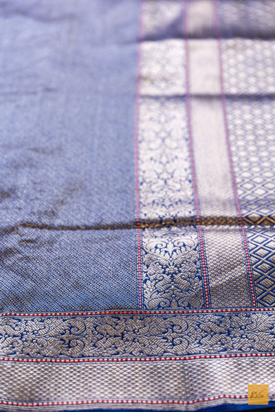 Ruthvi- Blue Banarasi Katan Silk Brocade Handwoven Saree