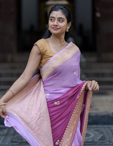 Sushmitha Banarasi Georgette Handwoven Saree