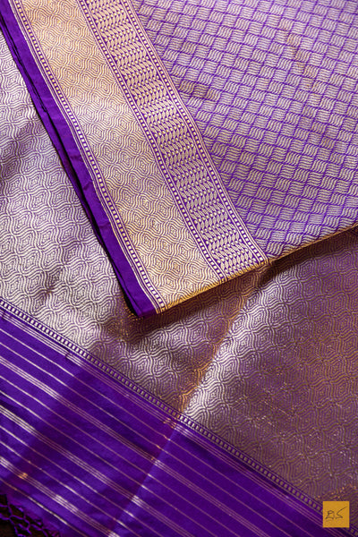 Sarayu- Purple Banarasi Katan Silk Brocade Handwoven Saree