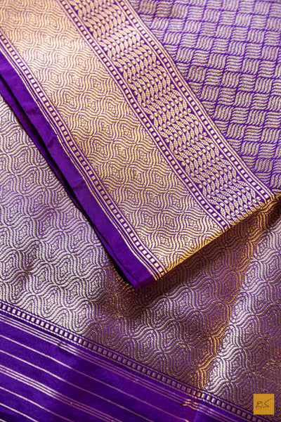 Sarayu- Purple Banarasi Katan Silk Brocade Handwoven Saree