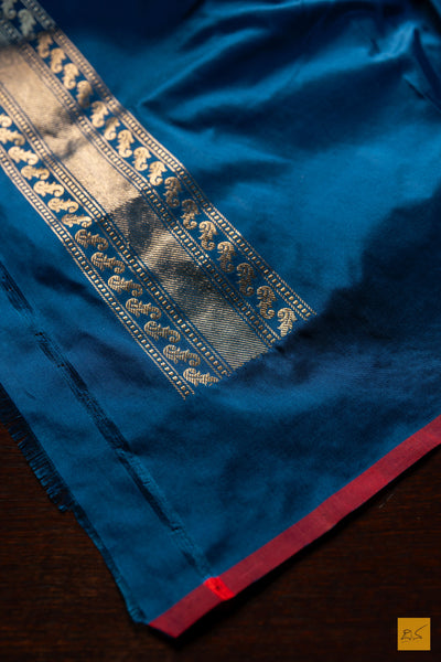 Neela- Blue Banarasi Katan Silk Handwoven Saree