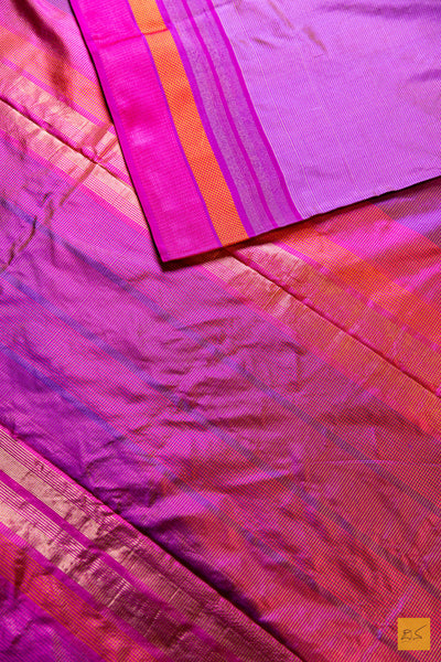 Samiksha- Purple Maheshwari Pure Silk Handwoven Saree