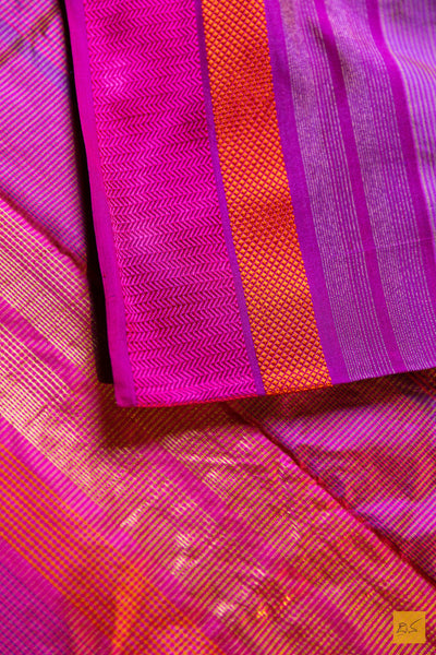 Samiksha- Purple Maheshwari Pure Silk Handwoven Saree