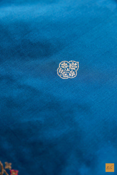 Neela- Blue Banarasi Katan Silk Handwoven Saree