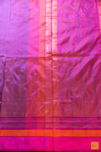 Samiksha- Purple Maheshwari Pure Silk Handwoven Saree