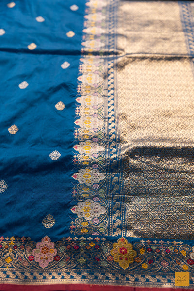 Neela- Blue Banarasi Katan Silk Handwoven Saree
