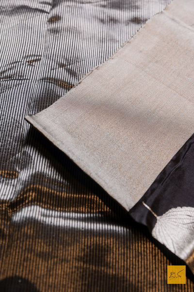 Manonmani- Black Chanderi Pure Silk Handwoven Saree
