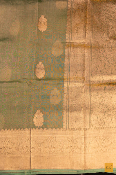 Green Banarasi Tissue Organza Handwoven Saree