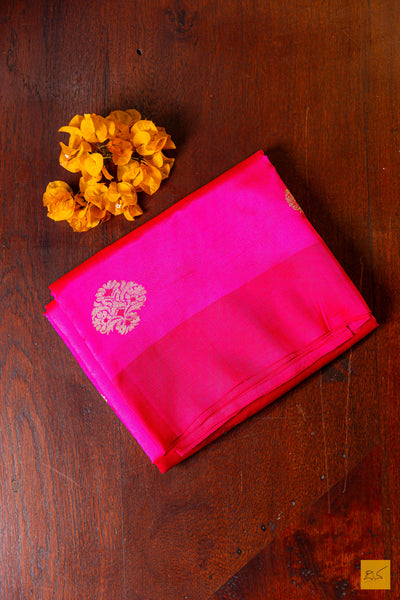 Pavana- Pink Chanderi Pure Silk Handwoven Saree