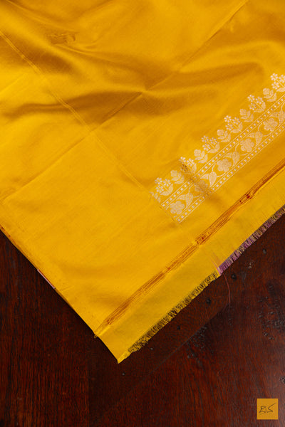 Peach Banarasi Organza Handwoven Saree
