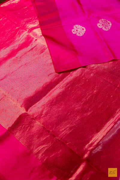 Pavana- Pink Chanderi Pure Silk Handwoven Saree