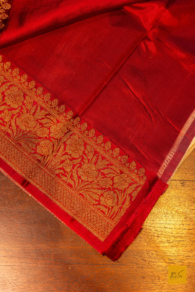 Dhruva- Off White Banarasi Tussar Silk Handwoven Saree