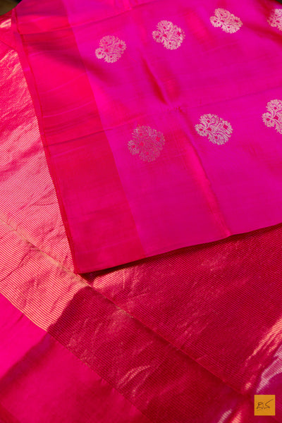 Pavana- Pink Chanderi Pure Silk Handwoven Saree