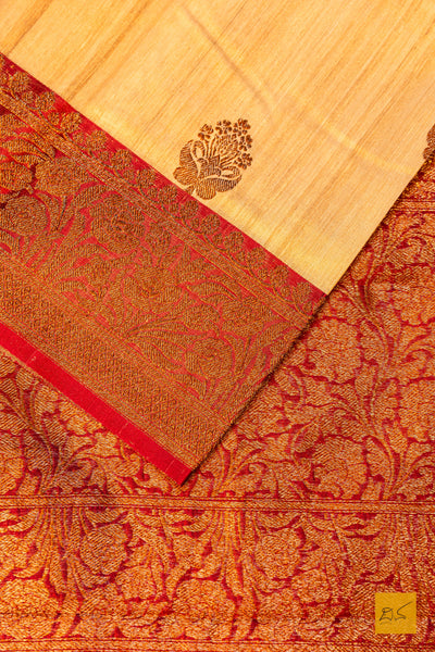 Dhruva- Off White Banarasi Tussar Silk Handwoven Saree