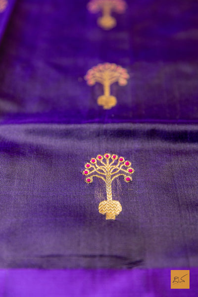 Mohanashini- Purple Chanderi Pure Silk Handwoven Saree