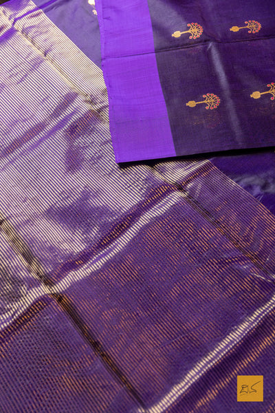 Mohanashini- Purple Chanderi Pure Silk Handwoven Saree