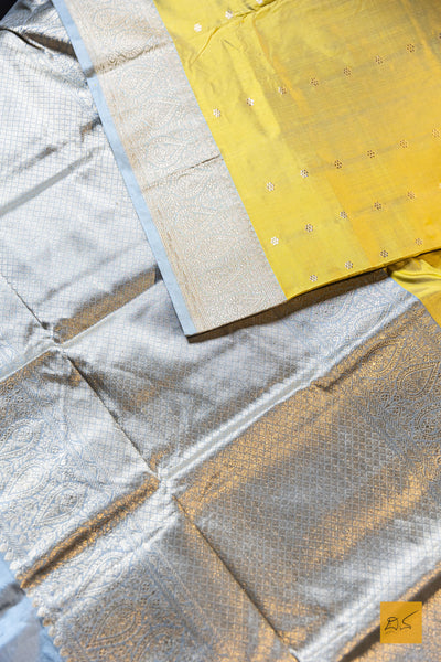 Kanthimathi - Yellow Banarasi Katan Silk Handwoven Saree