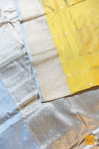 Kanthimathi - Yellow Banarasi Katan Silk Handwoven Saree