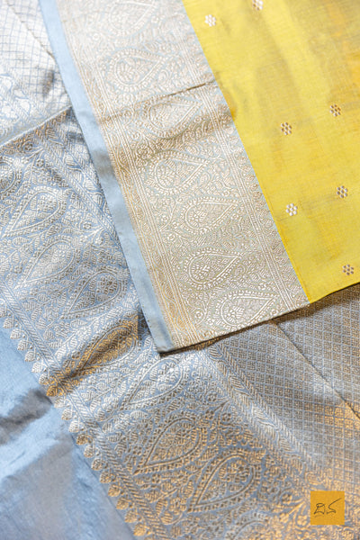 Kanthimathi - Yellow Banarasi Katan Silk Handwoven Saree