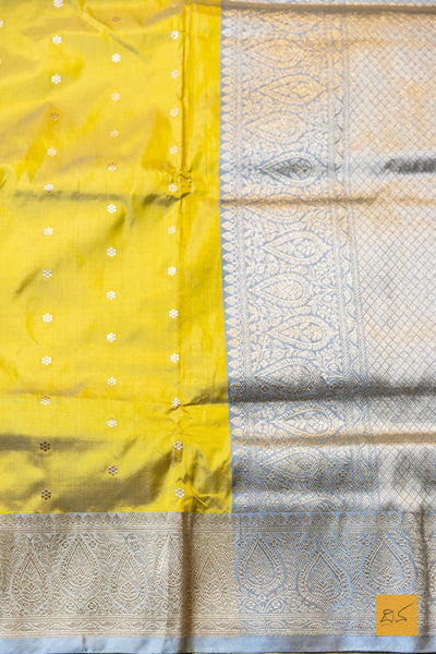 Kanthimathi - Yellow Banarasi Katan Silk Handwoven Saree