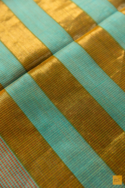 Rashmi- Green Maheshwari Silk Cotton Handwoven Saree