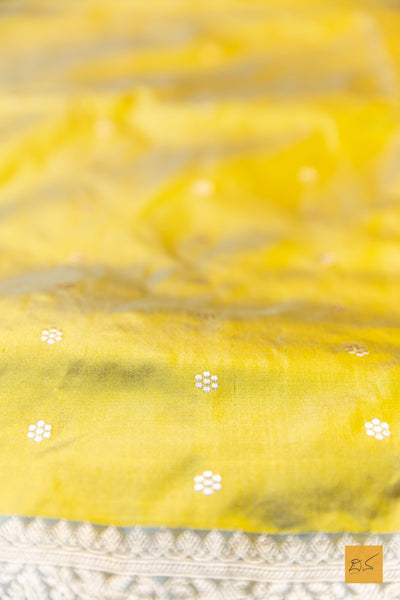 Kanthimathi - Yellow Banarasi Katan Silk Handwoven Saree