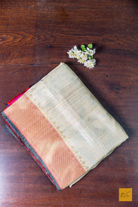 Royal Blue and Off White Banarasi Silk Handwoven Saree