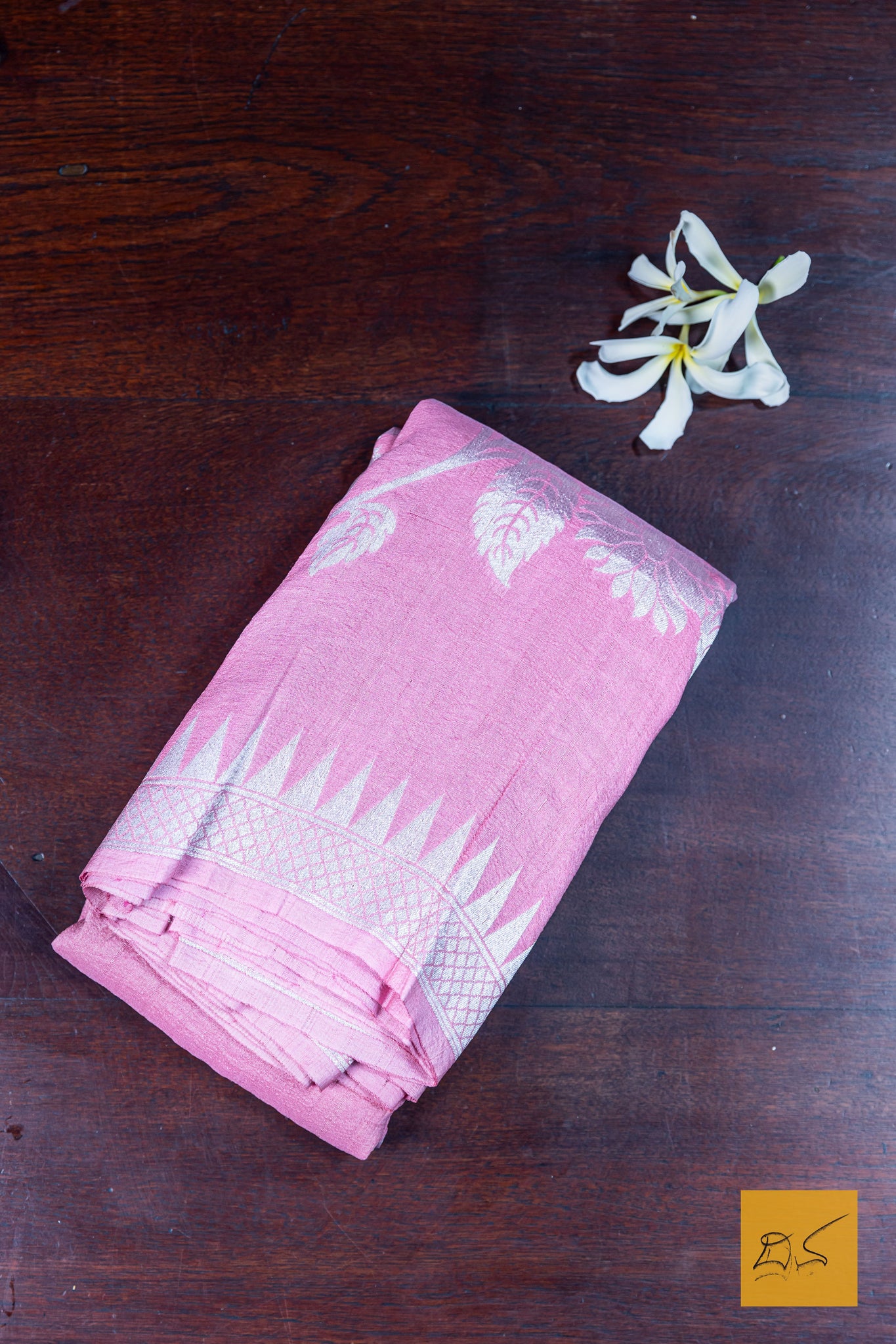 Priya- Baby Pink Banarasi Tussar Georgette Saree