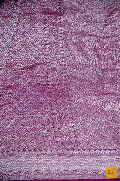 Purple Brocade Banarasi Georgette Saree