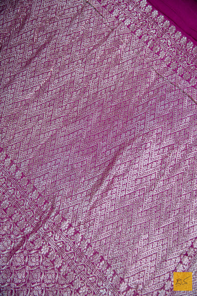 Purple Brocade Banarasi Georgette Saree