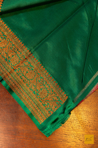 Prakarshitha- Pink Banarasi Tussar Silk Handwoven Saree