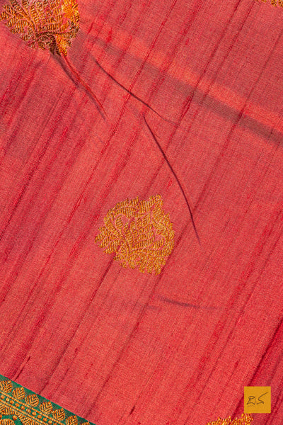 Prakarshitha- Pink Banarasi Tussar Silk Handwoven Saree