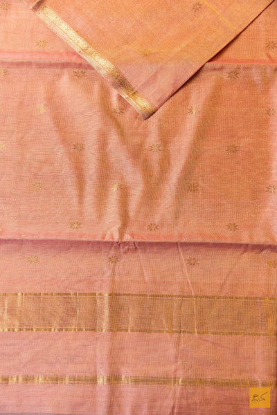 Sudeepa- Cream Tissue Maheshwari Silk Cotton Handwoven Saree