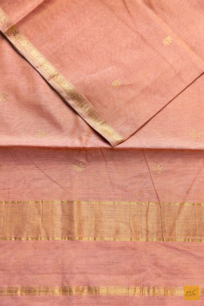 Sudeepa- Cream Tissue Maheshwari Silk Cotton Handwoven Saree
