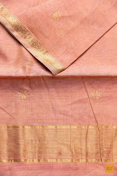 Sudeepa- Cream Tissue Maheshwari Silk Cotton Handwoven Saree