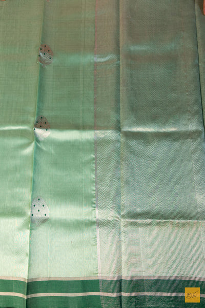 Shrinidhi- Green Chanderi Pure Silk Handwoven Saree