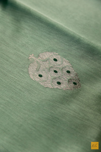 Shrinidhi- Green Chanderi Pure Silk Handwoven Saree