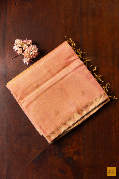 Sudeepa- Cream Tissue Maheshwari Silk Cotton Handwoven Saree
