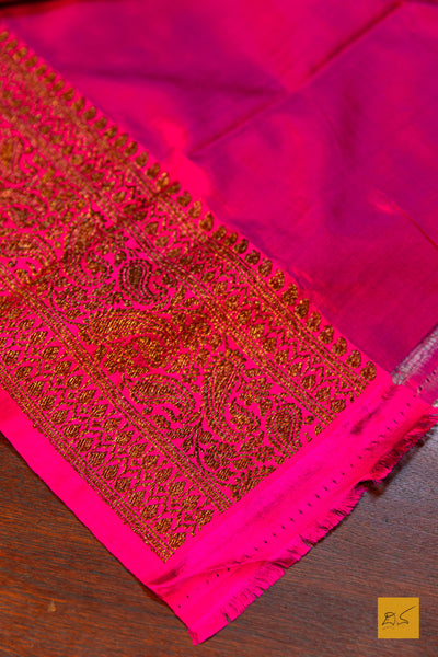 Jwalamalini- Grey Banarasi Tussar Silk Handwoven Saree