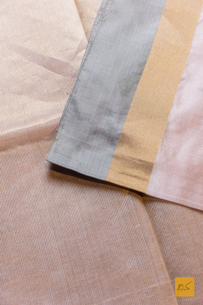 Manopriya- Pastle Pink Chanderi Pure Silk Handwoven Saree