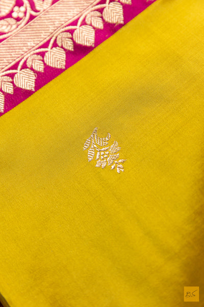 Vilasini- Yellow Banarasi Katan Silk Handwoven Saree