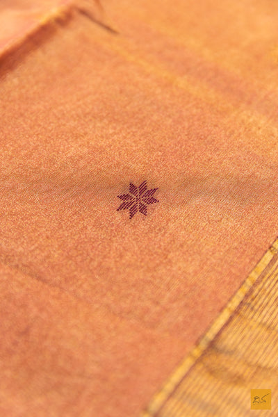 Sudha- Cream Tissue Maheshwari Silk Cotton Handwoven Saree