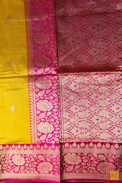 Vilasini- Yellow Banarasi Katan Silk Handwoven Saree