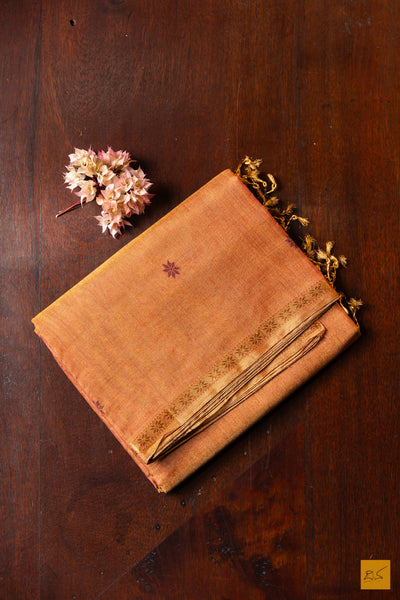 Sudha- Cream Tissue Maheshwari Silk Cotton Handwoven Saree