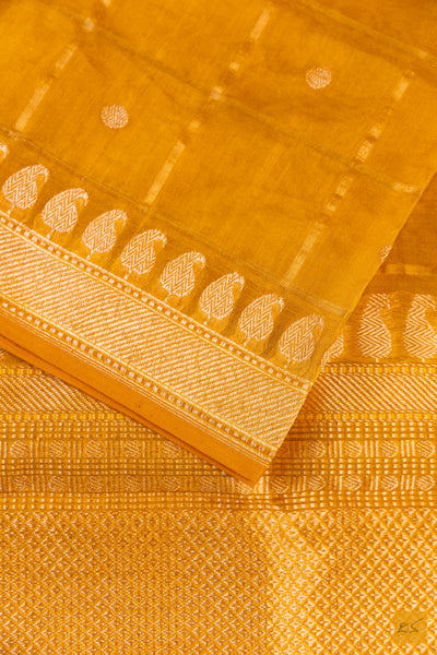 Yellow Tissue Organza Banarasi Handwoven Saree